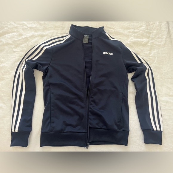 NWOT Navy Blue Adidas Zipper Zip-Up Track Jacket - Small - Picture 3 of 5